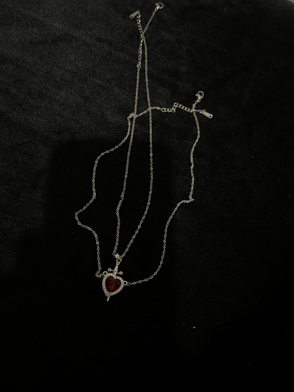 Necklace Heart & Knife